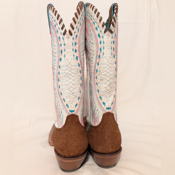 Ariat "Derby" Brown and White Western Boots - Picture 4 of 8